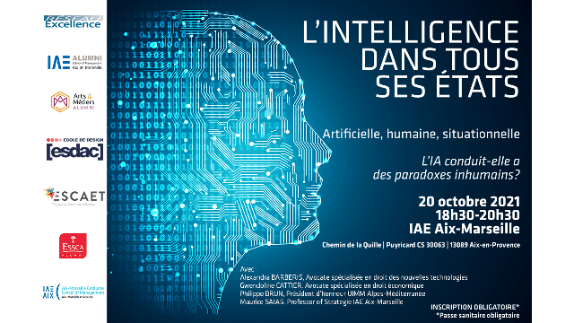 Mercredi 20 octobre 18h30 : Conférence :  L’Intelligence dans tous ses États  (présentiel)
