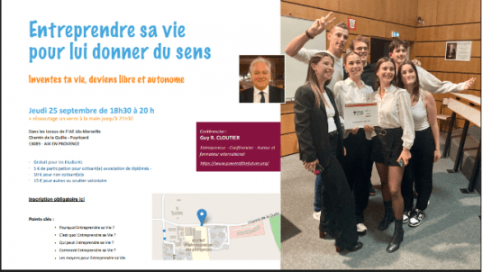 Conférence Alumni : Entreprendre sa vie pour lui donner du sens Inventes ta vie, deviens libre et autonome !